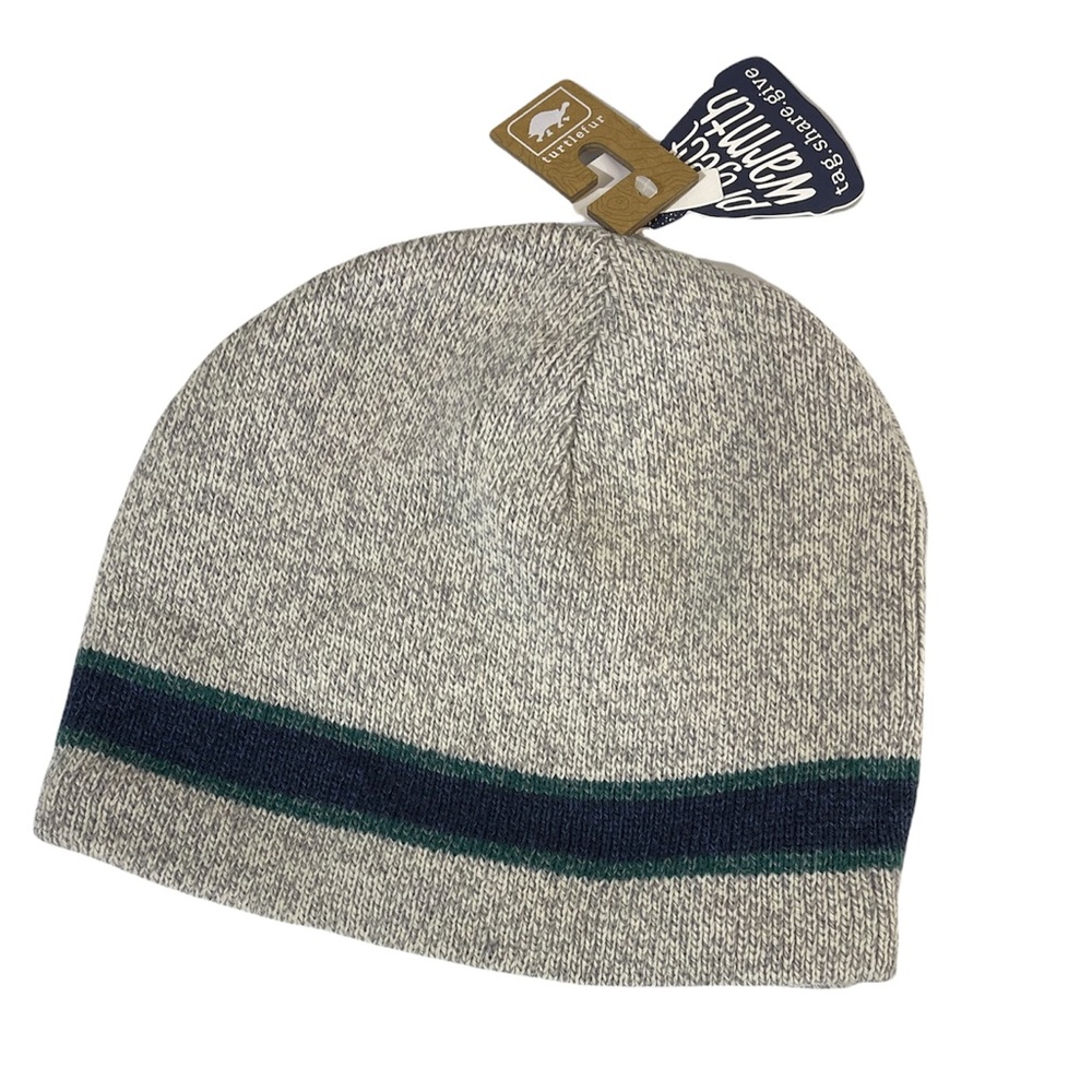 Turtlefur Ragg WoolKnit Beige Beanie Hat Fleece Lining Adult One Size